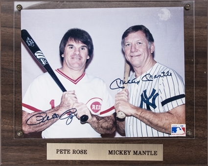 Mickey Mantle and Pete Rose Dual Signed Photograph (PSA/DNA)